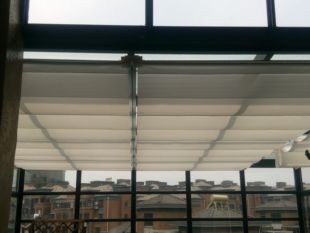 室内遮阳天幕手动天棚帘阳光房遮阳顶防晒天窗折叠帘市内上门安装