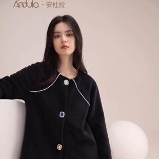 安杜拉秋冬季女士休闲保暖睡衣时尚感可外穿家居服套装33016