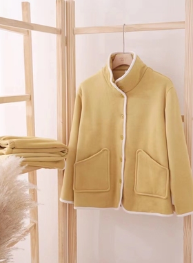 高货安杜拉秋冬女 立领澳毛绒复合加绒外穿睡衣家居服套34090