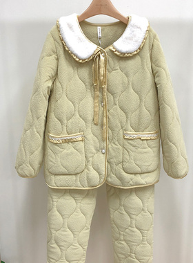 卡路曼 冬季女士可爱双面绒加厚加绒保暖时尚家居服睡衣套装56013