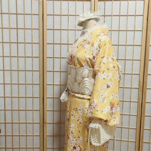 日本印花小纹和服双层抗皱面料