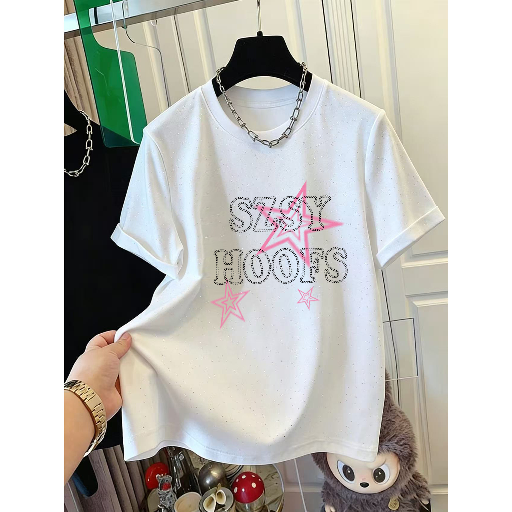 满天星大码300斤显瘦短袖T恤女图片