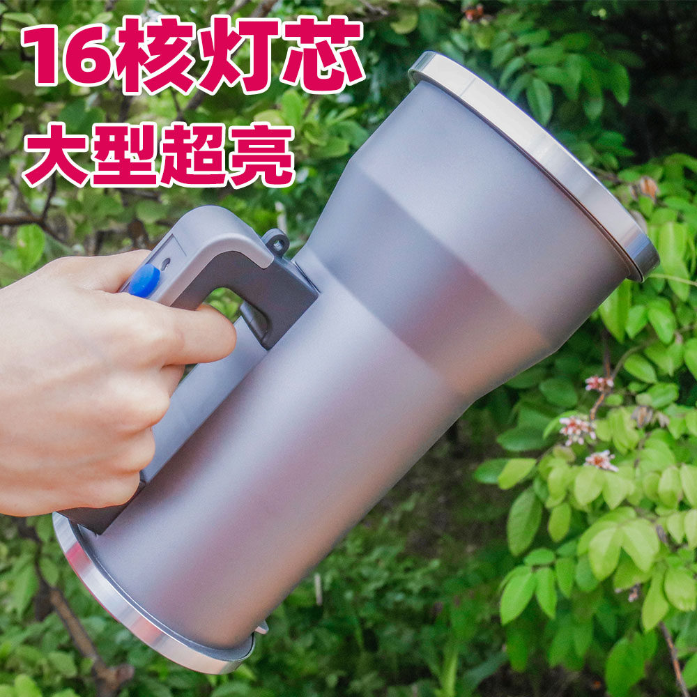16核双头手电筒强光充电户外超亮超长续大功率激光远射手提探照