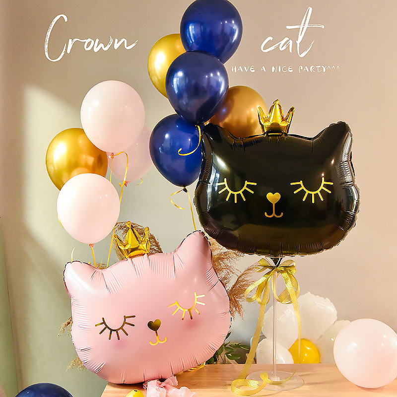 猫咪主题生日铝膜气球卡通桌飘