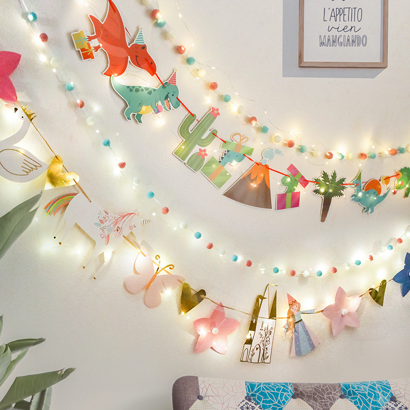 儿童宝宝生日拉旗ins周岁拉花