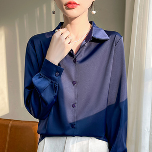 女长袖 三新款 春夏季 夏季 绸缎面丝滑冰丝防晒上衣外套 2024新款 衬衫