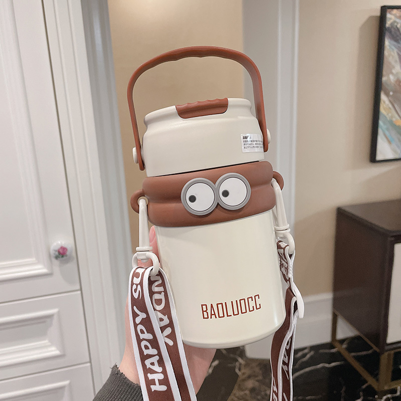 简约保温水杯茶水分离泡茶杯高颜值杯子女生2025新款办公室吸管杯