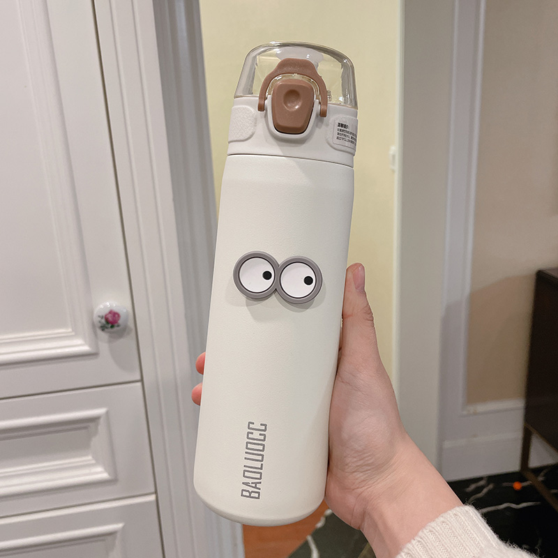 保温杯女生简约316不锈钢水杯学生保冷高颜值运动双饮吸管杯子男