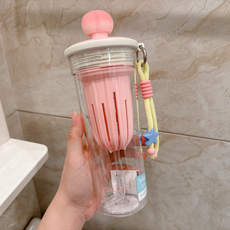 迪乐贝尔高颜值防漏水果吸管杯
