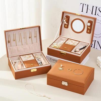 首饰收纳盒高档精致大容量新款耳钉耳环耳饰手镯戒指珠宝饰品盒子