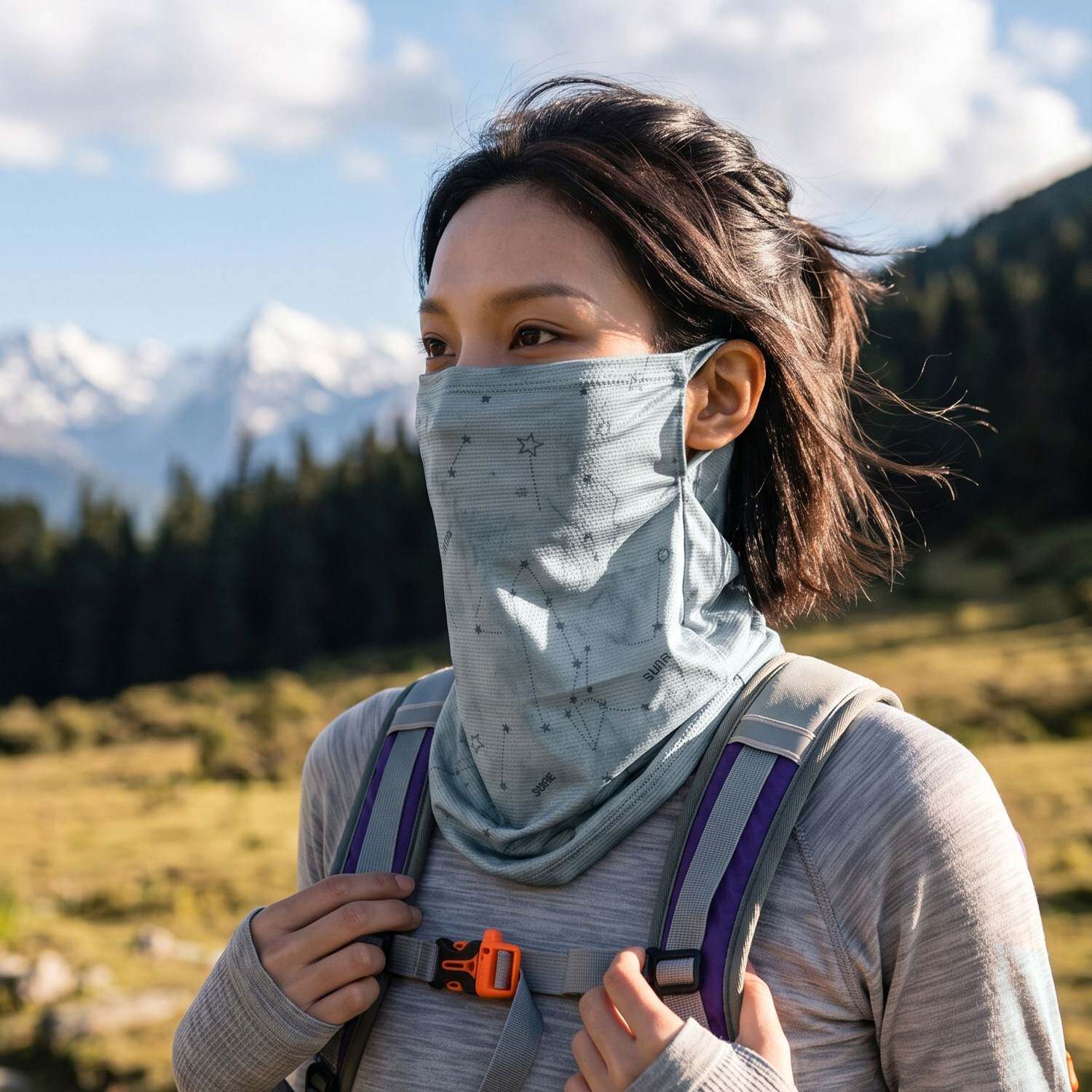 户外挂耳骑行防晒面罩女夏季徒步登山旅游口罩护颈围脖男骑车遮阳