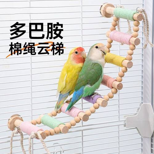 鹦鹉棉绳爬梯云攀爬秋千啃咬玩具站杆虎皮牡丹玄凤专用鸟笼子用品