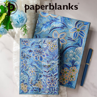 进口Paperblanks复古创意笔记本国潮风汉服颂刺绣蓝柳高档记事本