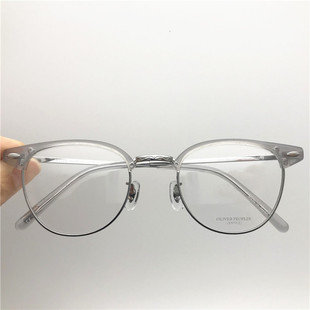奥利弗板材纯钛复古眉线框近视眼镜网红日系超轻文艺镜架Ballard