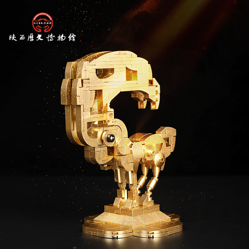 陕历博金怪兽立体拼图diy积木