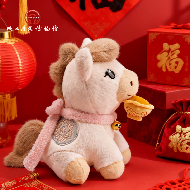 陕历博大唐舞马衔杯献瑞毛绒公仔