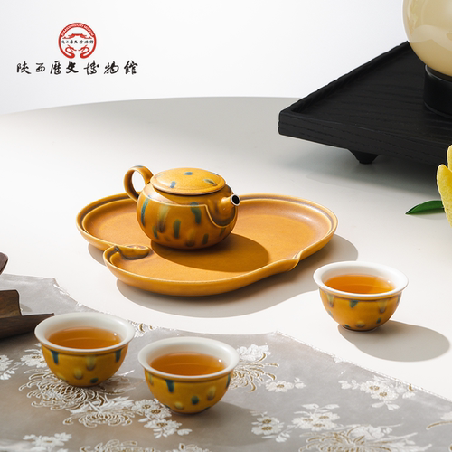 陕历博唐三彩功夫茶具套装商务礼