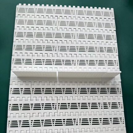 塑料网带模块传送带食品包装输送带转弯链板输送机pom挡板模组带