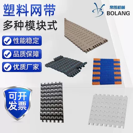 模块塑料网带pok材质直行链板转弯输送带链轮pp食品级网链传送带