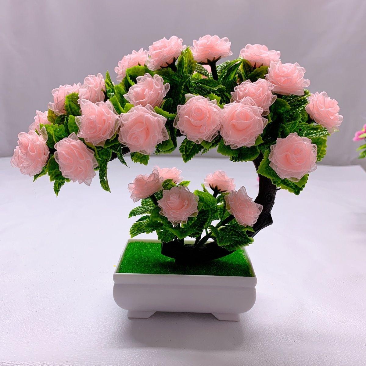 2.5厘米彩色雪纱带玫瑰月亮盆景DIY桌摆家居礼品制作材料送花盆