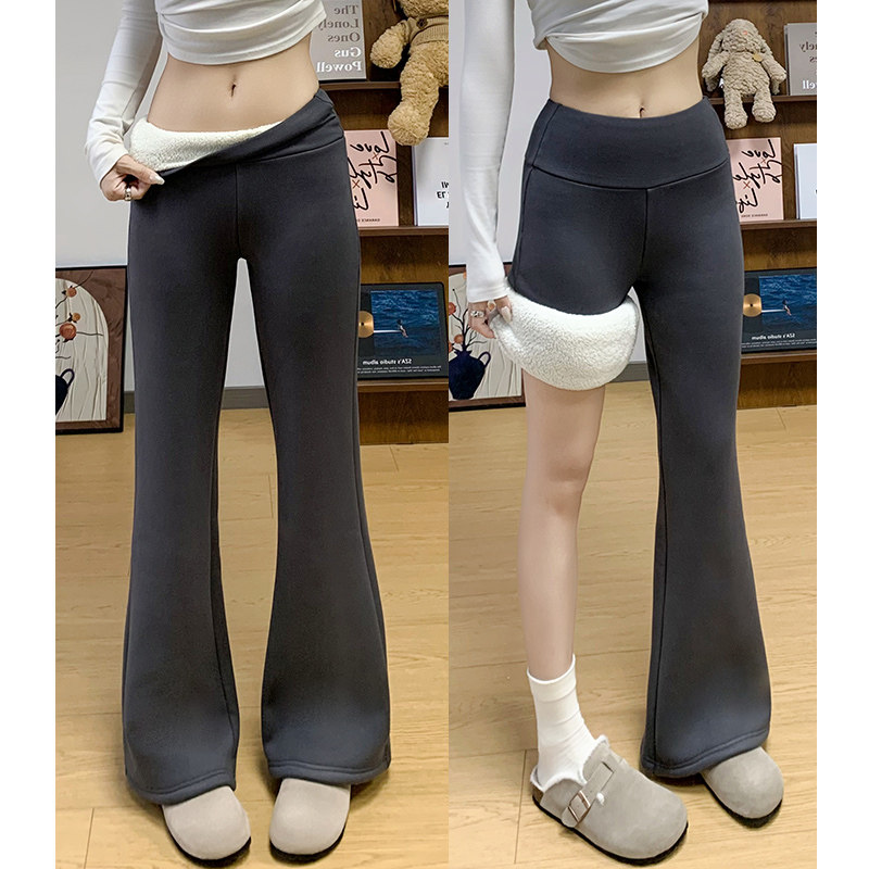 深灰加厚微喇裤女秋冬2025新款羊羔绒运动喇叭裤保暖休闲美式卫裤,女装/女士精品,休闲裤,淘宝优惠券,粉丝福利购,淘宝优惠卷