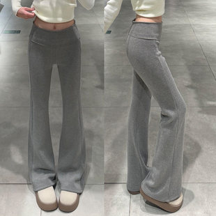 卫裤 lulu微喇叭裤 小个子瑜伽低腰显瘦提臀美式 加绒运动裤 女秋冬季
