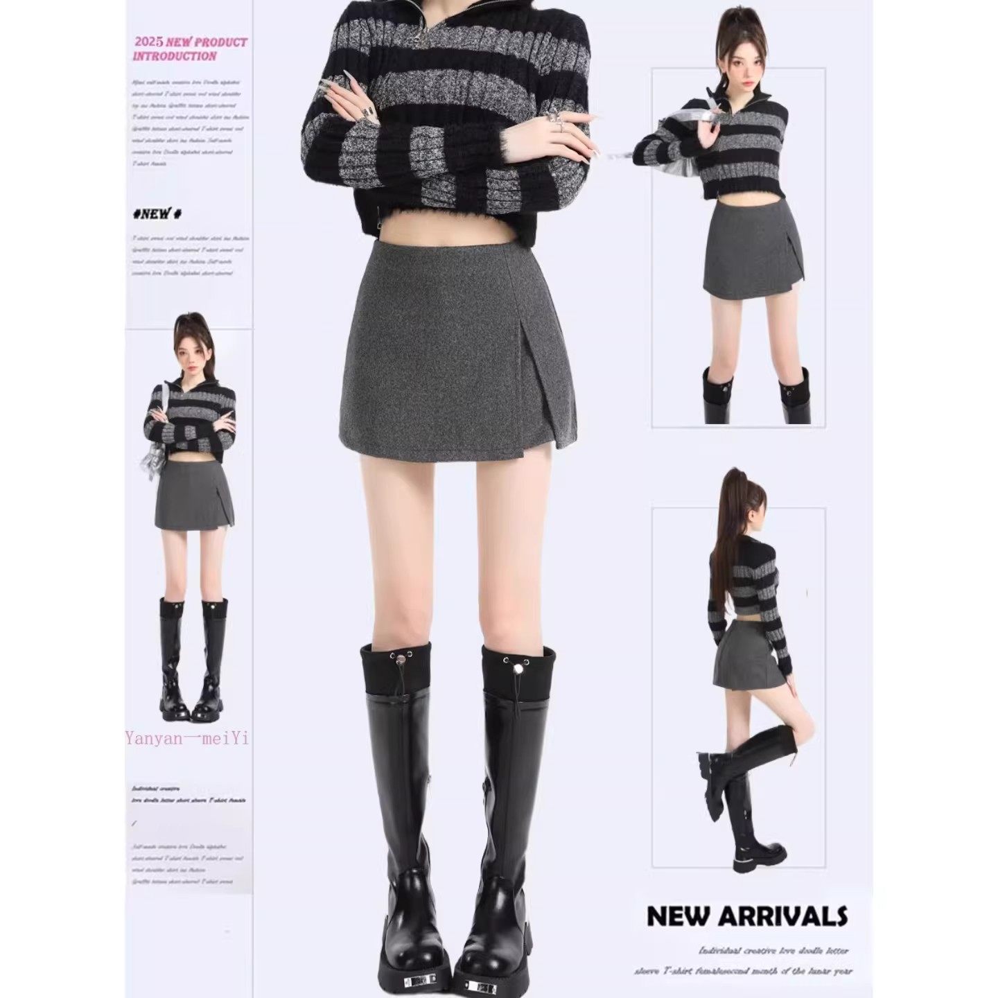 开叉半身裙女秋冬2026新款高腰显瘦防走光a字短裙小个子包臀裙裤,女装/女士精品,半身裙,淘宝优惠券,粉丝福利购,淘宝优惠卷