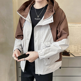 户外拼接撞色连帽工装外套冲锋衣夹克男JK022-P115，男装夹克，电商D236（原A051）