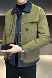 牛仔拼接假两件翻领夹克男潮牌设计感百搭外套JK2292-P120，男装夹克，电商D236（原A051）