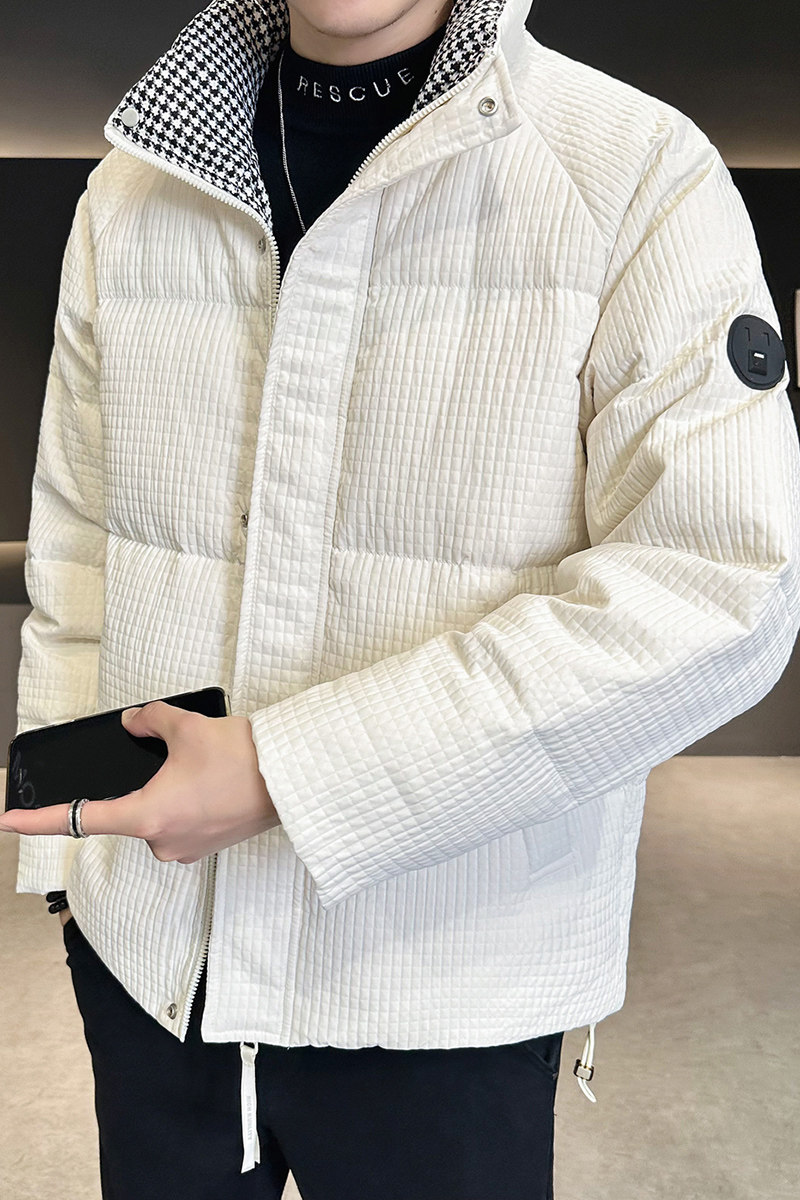 大码千鸟格羽绒服男装玉米格冬装外套YR077-P180,男装羽绒服,电商D236（原A051）