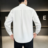 长袖衬衫男老钱风TR面料纯色简约亨利立领衬衣CS022-P60，男装衬衫，电商D236（原A051）