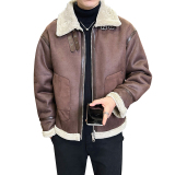皮毛一体外套男装羊羔绒夹克冬季棉服男皮衣8809-P200，男装夹克，电商D236（原A051）
