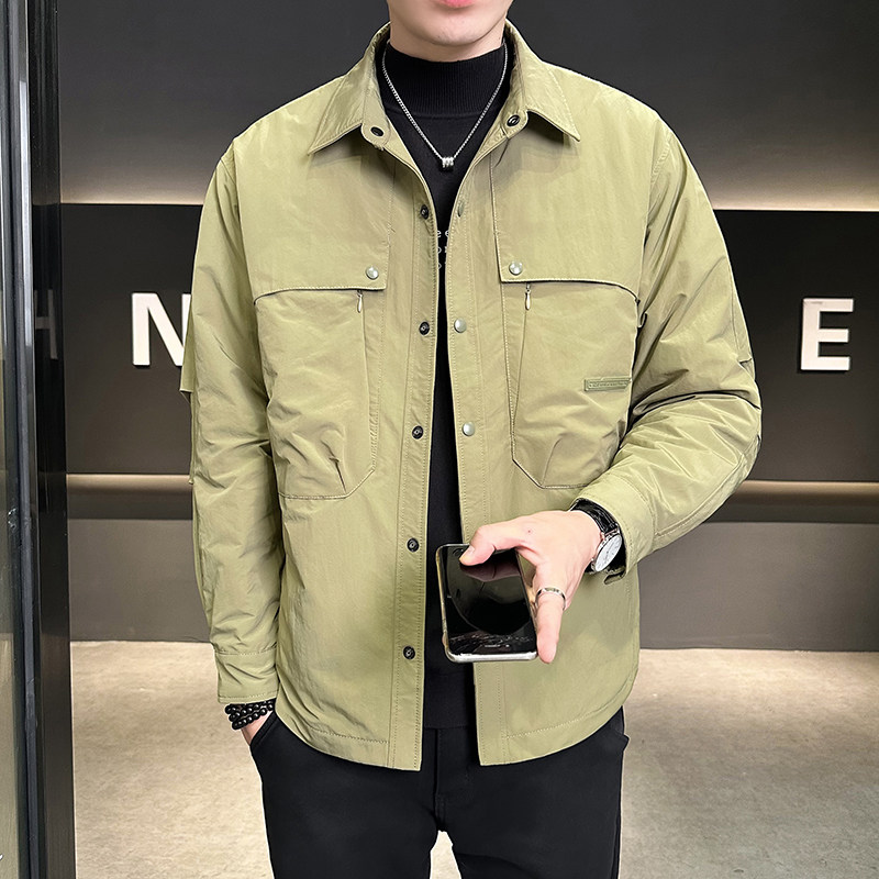 抖音~二棉夹克男装加棉加厚外套冬装轻薄棉服男JK2296-P125,男装夹克,电商D236（原A051）