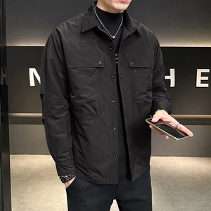 抖音~二棉夹克男装加棉加厚外套冬装轻薄棉服男JK2296-P125