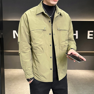 抖音~二棉夹克男装加棉加厚外套冬装轻薄棉服男JK2296-P125图片