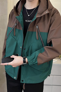2024秋装连帽工装夹克男户外冲锋衣外套男装JK310-P110图片