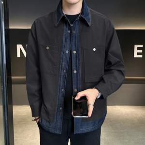 加棉加厚牛仔拼接外套男装二棉夹克JK2299-P130图片