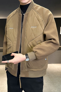 轻薄撞色拼接棉服棒球领保暖男士二棉夹克外套JK2291-P128图片