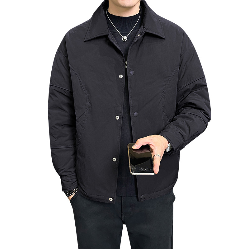 白鸭绒羽绒服男翻领纯色帅休闲百搭外套潮流YR800-P200,男装羽绒服,电商D236（原A051）