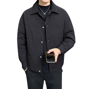 白鸭绒羽绒服男翻领纯色帅休闲百搭外套潮流YR800-P200图片