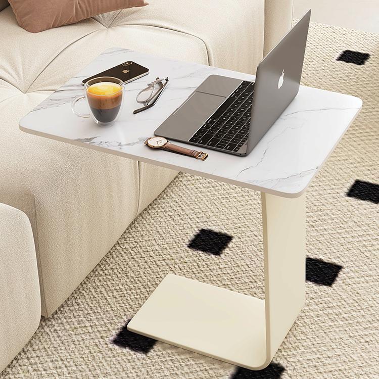 轻奢岩板沙发边几可移动C型小茶