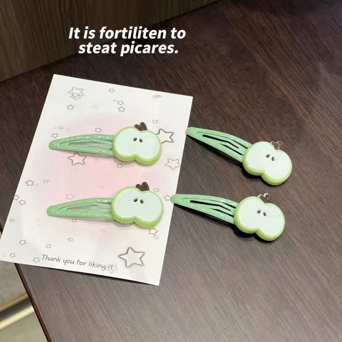 可爱小苹果发夹女侧边刘海夹
