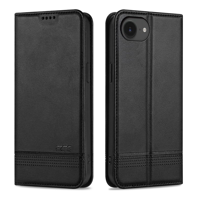 适用iphone 16E手机壳iphone16e磁吸侧翻盖皮套防摔苹果A3410插卡钱包款保护套ipone爱疯十六e送钢化膜挂绳