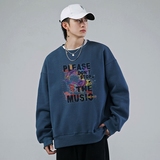 新款秋季卫衣男ins宽松潮流百搭秋冬款灰色圆领1802P35加绒，男装卫衣，星座414A-1（原B215-1）