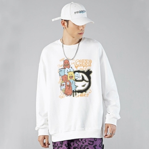 长袖t恤男胖子宽松圆领卫衣潮流内搭打底衫上衣服W174 P35加绒图片