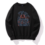 新款秋季卫衣男ins宽松潮流百搭秋冬款灰色圆领W004P35加绒P40，男装卫衣，星座414A-1（原B215-1）