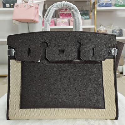 反面包拼接帆布包铂金包swift皮