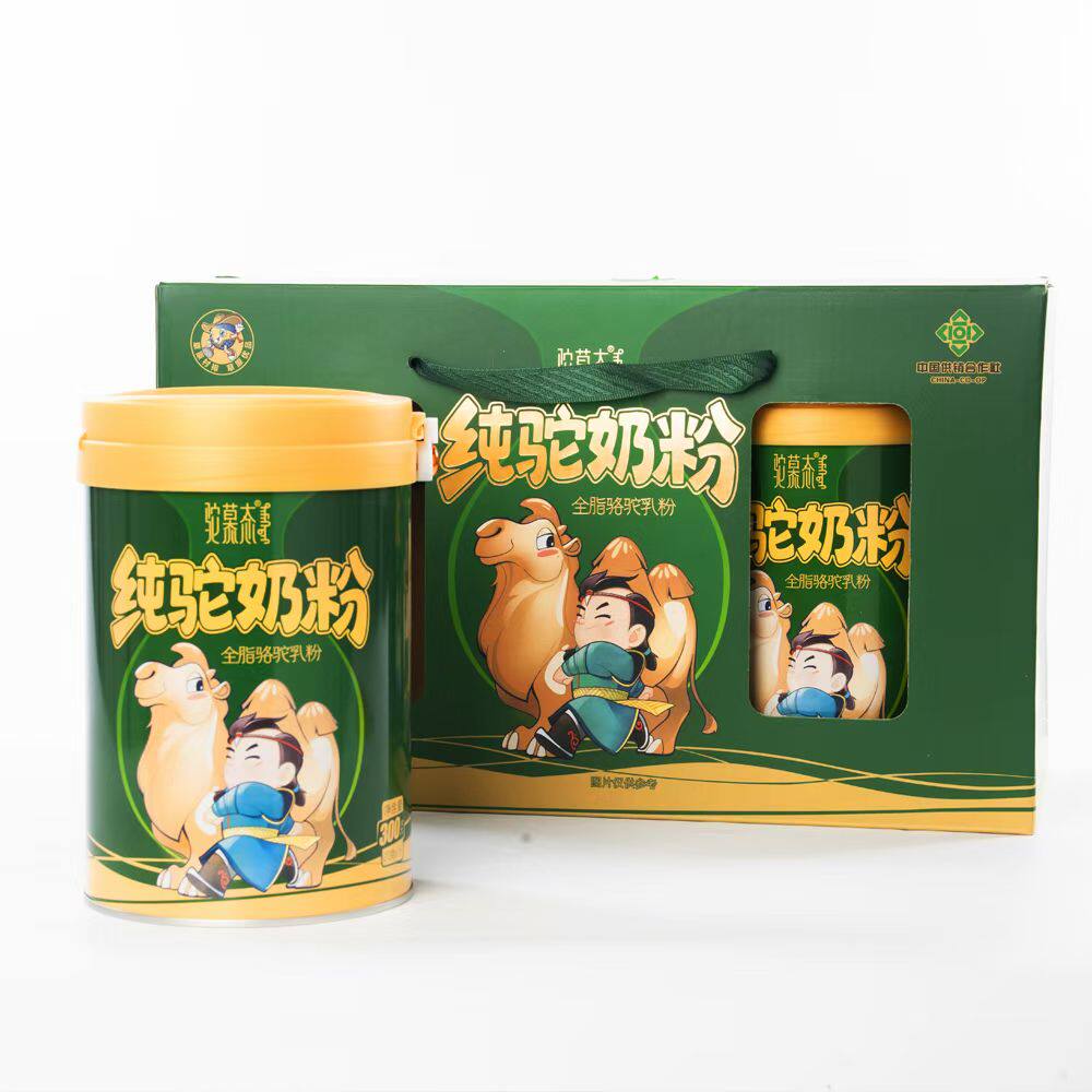 内蒙特产驼慕态全脂纯驼奶粉300克桶装礼盒装罐装