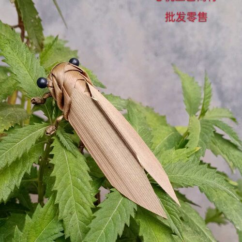 草编动物蚂蚱棕编昆虫知了摆件儿童玩具古装电影电视剧道具民间艺