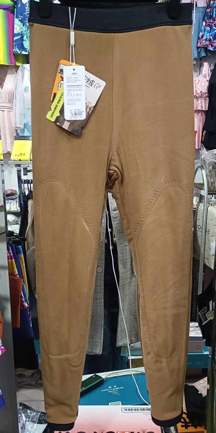 热力羊羊2025冬新女士480克护膝加厚棉裤驼绒织片三层保暖裤2582